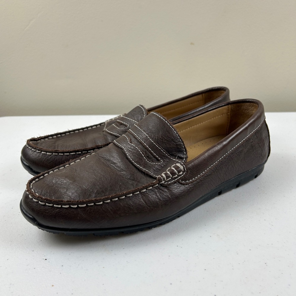 FootJoy Penny Loafer Men 8.5 Wide Brown‎ Leather Driving Moc 79064 Slip On Shoes